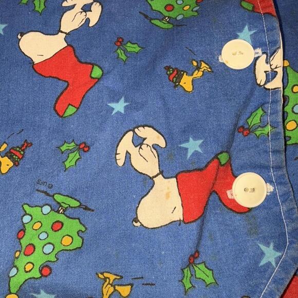 Snoopy Woodstock Handmade Christmas Tree Holly 4 Button Vest - Picture 2 of 10